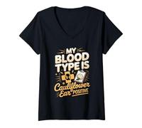 Women's My Blood Type is Cauliflower Ear Positive V-Neck T-Shirt