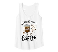 Womens My Blood Type is Coffee Funny Sarcastic Saying Coffee Lovers Tank Top