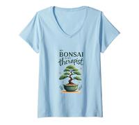 Womens My Bonsai Is My Therapist Plant Lover V-Neck T-Shirt