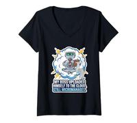 Women's My Boss Uploaded Himself to The Cloud Still Micromanages V-Neck T-Shirt