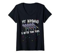 Women's My Boyband is Better Than Yours Funny Concert V-Neck T-Shirt