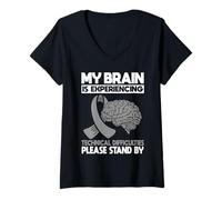 Women's My Brain is Experiencing Technical Difficulties Please V-Neck T-Shirt