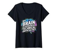Womens My Brain is Experiencing Technical Difficulties V-Neck T-Shirt