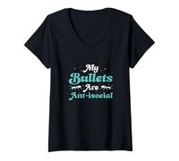 Womens My Bullets are Anti-Social Funny Bullet Ants Myrmecologists V-Neck T-Shirt