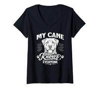 Women's My Cane Corso Knows Everyone V-Neck T-Shirt