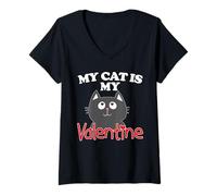 Women's My Cat is My Valentine V-Neck T-Shirt