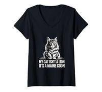 Women's My Cat Isnt A Lion Maine Coon V-Neck T-Shirt