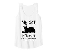 Womens My Cat Thinks I’m His Assistant Funny Cats Tank Top