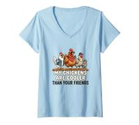 Women's My Chickens are Cooler Than Your Friends Poultry Silkie Mom V-Neck T-Shirt