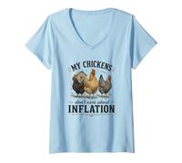 Women's My Chickens Don't Care About Inflation V-Neck T-Shirt
