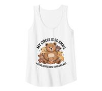 Womens My Circle is so Small I Have More Kids Than Friends Bear mom Tank Top