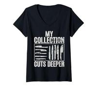 Women's My Collection Cuts Deeper Knife V-Neck T-Shirt