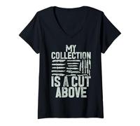 Womens My Collection is a Cut Above Knife V-Neck T-Shirt