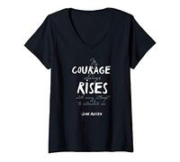 Womens My Courage Always Rises - Jane Austen - V-Neck T-Shirt