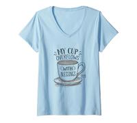 Womens My Cup Overflows with Blessings Psalm 23:5 V-Neck T-Shirt