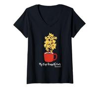 Women's My Cup Runneth Over Psalm 23:5 Inspirational Quote V-Neck T-Shirt