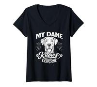 Women's My Dane Knows Everyone V-Neck T-Shirt