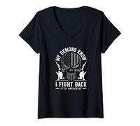 Womens My Demons Know I Fight Back PTSD Awareness V-Neck T-Shirt