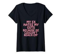 Women's My Ex Hates My Guts Because He Couldn't Reach Em' V-Neck T-Shirt
