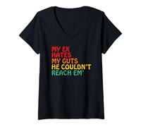 Women's My Ex Hates My Guts Because He Couldn't Reach Em' V-Neck T-Shirt