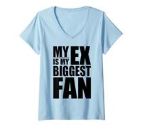Womens My EX is My Biggest Fan V-Neck T-Shirt