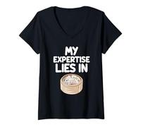 Womens My Expertise Lies in Dim Sum Southern Chinese Cantonese Food V-Neck T-Shirt