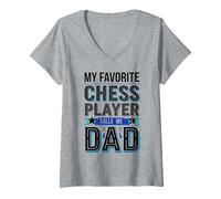 Womens My Favorite Chess Player Calls Me Dad V-Neck T-Shirt