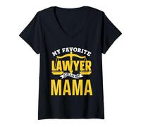 Womens My Favorite Lawyer Calls Me Mama Law School Graduate Lawyer V-Neck T-Shirt