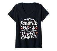 Womens My Favorite People Call Me Sister V-Neck T-Shirt
