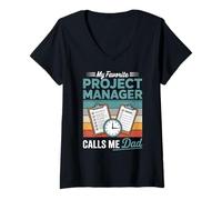 Womens My Favorite Project Manager Calls Me Dad V-Neck T-Shirt