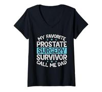 Womens My Favorite Prostate Surgery Survivor Call Me Dad V-Neck T-Shirt