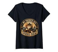 Women's My Favorite Sea is The Puss-sea V-Neck T-Shirt