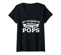 Womens My favorites call me Pops Grandpa V-Neck T-Shirt