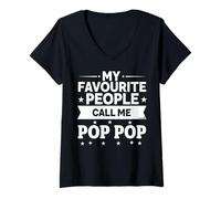 Women's My Favourite People Call Me Pop Pop V-Neck T-Shirt