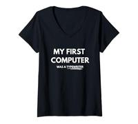 Womens My First Computer Was A Typewriter V-Neck T-Shirt