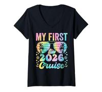Womens My First Cruise 2026 Vacation Matching Family Cruise Ship V-Neck T-Shirt