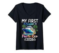 Women's My First Cruise Puerto Rico 2026 V-Neck T-Shirt