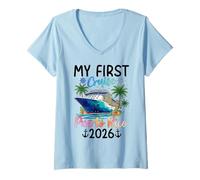 Women's My First Cruise Puerto Rico 2026 Vacation V-Neck T-Shirt