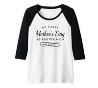 Womens My First Mother's Day As Foster Mom 2026 Raglan Baseball Tee
