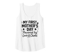 Womens My First Mother's Day Powered By Love & Chaos - Mama Tank Top