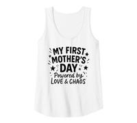 Womens My First Mother's Day Powered By Love & Chaos - Mama Tank Top