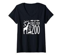Womens My first trip to the Zoo Field Trip Wildlife Student Teacher V-Neck T-Shirt