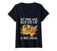 Womens My Fish are Koi-Nd of A Big Deal V-Neck T-Shirt