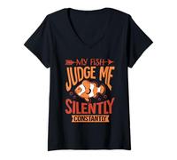 Womens My Fish Judge Me Silently, Constantly V-Neck T-Shirt
