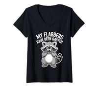 Womens My Flabbers Have Been Gasted Raccoon Surprise V-Neck T-Shirt