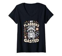 Womens My Flabbers Have Been Gasted Raccoon Surprise V-Neck T-Shirt