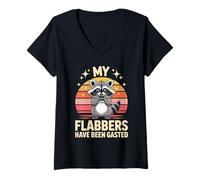 Womens My Flabbers Have Been Gasted Raccoon Surprise V-Neck T-Shirt