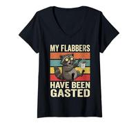 Women's My Flabbers Have Been Gasted Retro Raccoon Meme V-Neck T-Shirt