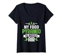 Womens My Food Pyramid is Mostly Air - Gastroparesis Awareness V-Neck T-Shirt