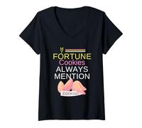 Womens My Fortune Cookies Always Mention Cooking Proud Chefs Cooks V-Neck T-Shirt